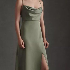 BHLDN sage moss bridesmaid dress Remy
